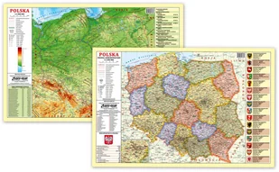 Polska fizyczno-administracyjna mapa - podkładka na biurko - WYSYŁKOWO LUB W KSIĘGARNIACH : KRAKÓW - ŁÓDŹ - POZNAŃ - WARSZAWA EkoGraf - Atlasy i mapy - miniaturka - grafika 2