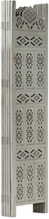 vidaXL vidaXL Parawan 5-panelowy, rzeźbiony, szary, 200x165 cm, drewno mango - Parawany - miniaturka - grafika 2