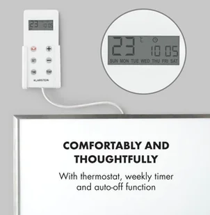 Klarstein Klarstein Wonderwall 72 Promiennik podczerwieni 60 x 120 cm 720 W timer tygodniowy IP24 kolor biały ACO14-Wonderwall-720 - Ogrzewanie przenośne - miniaturka - grafika 6