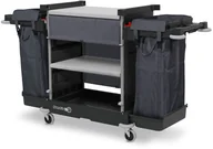 Wózki serwisowe - NUMATIC NKT 2 LLR 2x 100L wielofunkcyjny wózek hotelowy z dwiema szerokimi półkami roletą Numatic NKT 2 LLR - miniaturka - grafika 1