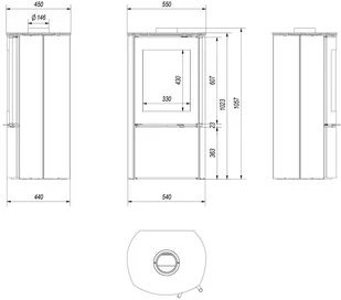 300 DOSTAWA GRATIS! 30065539 Piec wolnostojący koza 9kW Falcon z wylotem spalin fi 150 65539-uniw - Piece wolnostojące - miniaturka - grafika 2