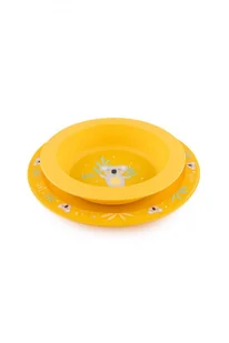 canpol Babies Zestaw naczyń Exotic Animals, 2 elementy, żółty - Zestawy naczyń dla dzieci - miniaturka - grafika 4