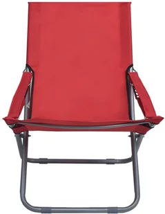 vidaXL Składane krzesła plażowe, 2 szt., tkanina, czerwone - Fotele i krzesła ogrodowe - miniaturka - grafika 3