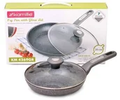 Patelnie - Kamille Patelnia Granitowa 20 Cm + Pokrywka Indukcja Km4269gr KM4269GR - miniaturka - grafika 1