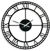 Zegary - FLEXISTYLE Vintage zegar ścienny metalowy, czarne, 50 cm, salonu, sypialni, Made in EU - miniaturka - grafika 1