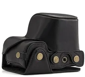 Akcesoria fotograficzne - MegaGear megagear "EVER Ready" torba skórzana torba na aparat,, dolny otwór Version  etui ochronne do Sony Alpha A6300 ILCE-6300, A6000, czarny MG984 - miniaturka - grafika 1