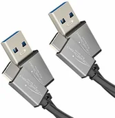 Kable USB - KabelDirekt 1066" PRO Series USB A 3.0 na USB C Kabel, 2X 1 m czarny/Space szary 1066 - miniaturka - grafika 1