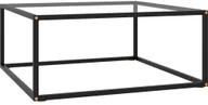 Ławy i stoliki kawowe - VidaXL Lumarko Stolik herbaciany, czarny, hartowane szkło, 80x80x35 cm 322875 VidaXL - miniaturka - grafika 1