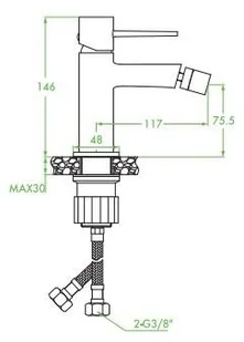 Laveo Raila bateria bidetowa z korkiem automatycznym chrom BLL 032D BLL 032D - Baterie bidetowe - miniaturka - grafika 5