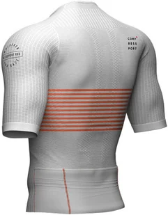 Compressport Triathlonowa koszulka kompresyjna TRI POSTURAL SS TOP biało-pomarańczowa - Koszulki sportowe męskie - miniaturka - grafika 6