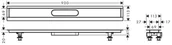 Syfony - Hansgrohe RainDrain Zestaw instalacyjny 90 cm na posadzkę do odpływu liniowego do wyłożenia płytkami 56013180 - miniaturka - grafika 1