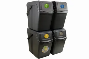 Zestaw koszy na śmieci do segregacji białe 25l 4el - Kosze na śmieci - miniaturka - grafika 5