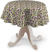 Obrusy i serwetki - Dekoria Obrus okrągły fioletowo-zielone kwiatuszki na jasnym tle 60 x cm Wyprzedaż do 832-137-55 - miniaturka - grafika 1