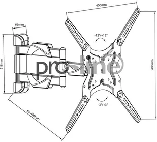 Maclean Maclean Uchwyt Maclean MC-743 (ścienne, Uchylny; 13" - 50"; max. 30kg) 2_305621 - Uchwyty do monitorów - miniaturka - grafika 3