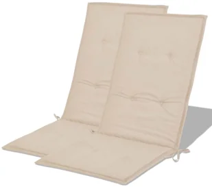 vidaXL Poduszki na krzesła ogrodowe, 2 szt., kremowe, 120x50x3 cm - Poduszki ogrodowe - miniaturka - grafika 3
