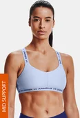 Biustonosze - Under Armour Niebieski biustonosz sportowy Crossback Low - miniaturka - grafika 1