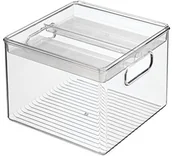 Pojemniki kuchenne - InterDesign Inter designerska półka głębokości 03113eu 2-częściowy kuchnie Box z zamkiem pojemnik na zwierzętom eilter do przechowywania żywności, plastik, przezroczysta, 20,3 x 20,3 x 15,5 cm 03113 - miniaturka - grafika 1