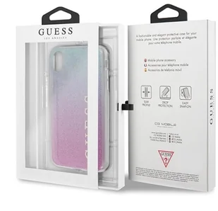 Guess Glitter Gradient etui do iPhone Xs / X Pink/Blue GUHCPXPCUGLPBL - Etui i futerały do telefonów - miniaturka - grafika 7