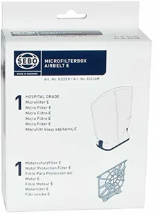 Sebo 8322ER mikrofiltracji centralką E łącznie z 1 filtrami Hospital Grade E i 1 filtry ochronne silnika do wszystkich modeli Airbelt E E, S klasa filtracji 8322ER - Filtry do odkurzaczy - miniaturka - grafika 2