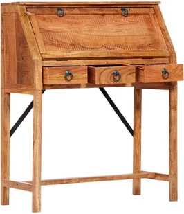 vidaXL vidaXL Biurko, 90x40x107 cm, lite drewno akacjowe - Biurka - miniaturka - grafika 4