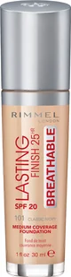 Rimmel Lasting Finish Breathable Foundation - 101 Classic Ivory - Pudry do twarzy - miniaturka - grafika 2