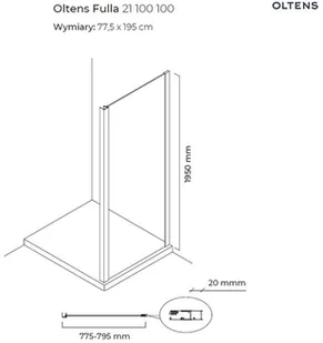 Oltens Fulla 100x80 cm prostokątna 20202100 OLT-20202100-0 - Kabiny prysznicowe - miniaturka - grafika 3