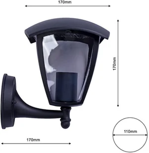 Milagro Czarny Kinkiet Ogrodowy Fox Black 1x E27 IP44 EKO3537 - Lampy ogrodowe - miniaturka - grafika 8