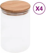 Pojemniki kuchenne - vidaXL vidaXL Szklane słoje z bambusową pokrywką 4 szt. 800 ml 150704 - miniaturka - grafika 1