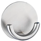 Wieszaki łazienkowe - Wenko WENKO 4466190100 haczyk na ścianę Rondo  samoprzylepna, stal nierdzewna, 5.3 x 2.5 x 5.3 cm, Matt 4466190100 - miniaturka - grafika 1