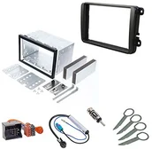 Akcesoria car audio - FAKRA Audioproject Audioproject A217 - podwójny DIN ISO zestaw montażowy kompatybilny z VW Golf 5 6 Passat Skoda Octavia Seat osłona radia adapter radiowy 2x adapter antenowy uchwyt odblokowujący 217 - miniaturka - grafika 1