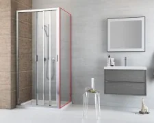 Radaway EVO S Ścianka 100x200 cm chrom przejrzyste EasyClean 336100-01-01 - Ścianki i drzwi prysznicowe - miniaturka - grafika 2