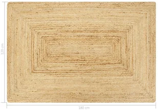 vidaXL Ręcznie wykonany dywan, juta, naturalny, 120x180 cm Ręcznie wykonany dywan, juta, naturalny, 120x180 cm - Dywany - miniaturka - grafika 6