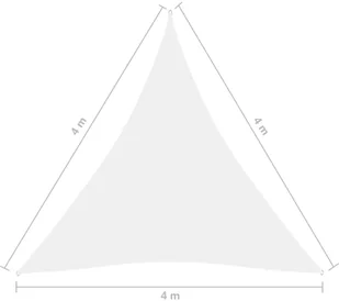 vidaXL Trójkątny żagiel ogrodowy, tkanina Oxford, 4x4x4 m, biały 135286 - Parasole ogrodowe - miniaturka - grafika 6