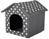 Legowiska dla psów - Hobbydog Buda dla p[sa szara w łapki R1 o wymiarach 38 cm x 38 cm 32 cm R1 BUDSWL4 - miniaturka - grafika 1