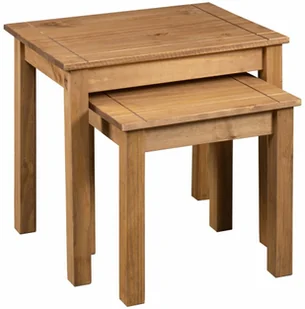 vidaXL 2 stoliki wsuwane pod siebie, drewno sosnowe, seria Panama - Ławy i stoliki kawowe - miniaturka - grafika 3