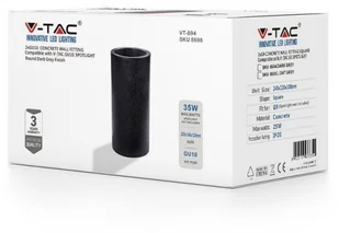 v-tac Kinkiet V-TAC BETON 2xGU10 LED Okrągły Ciemny Szary IP20 VT-894 - Lampy ścienne - miniaturka - grafika 5