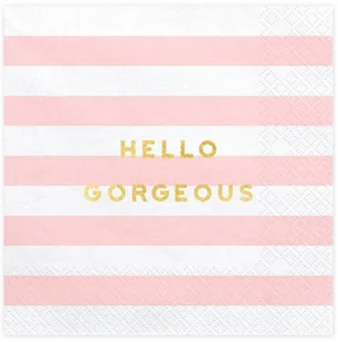 PartyDeco Serwetki "Yummy - Hello Gorgeous", różowy jasny, 33 cm, 20 szt SP33-68-081 - Urodziny dziecka - miniaturka - grafika 2