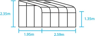 Halls szklarnia ogrodowa Silverline 86 5.05 m2 1,95m x 2,59m) zielona + baza SZKŁO HARTOWANE Silverline 86 - Szklarnie ogrodowe - miniaturka - grafika 6