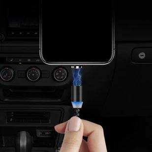 Wozinsky Magnetyczny kabel przewód USB / micro USB / USB Typ C / Lightning 1m z diodą LED czarny WMC-01 - Kable USB - miniaturka - grafika 8