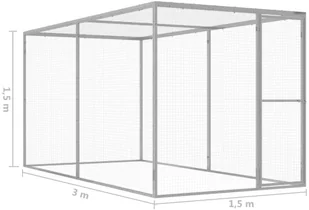 VidaXL Klatka dla kota, 3 x 1,5 x 1,5 m, stal galwanizowana 146357 VidaXL - Pozostałe akcesoria dla kotów - miniaturka - grafika 5