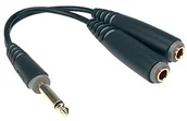 Kable - Klotz o wyglądzie pnia adapter 1 X 6,3 MM Male 2-POL. /2 X 6,3 MM Female 2-POL. (ayu-2) nowy AYU-2 - miniaturka - grafika 1