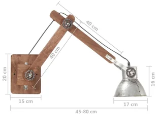 VidaXL Lampa ścienna w industrialnym stylu, srebrna, okrągła, E27 320575 - Lampy sufitowe - miniaturka - grafika 11