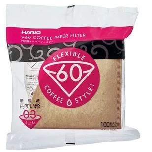 Hario filtry papierowe Misarashi brązowe V60-03 100 Sztuk VCF-03-100M - Akcesoria i części AGD - miniaturka - grafika 2