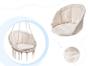 Huśtawka fotel bocianie gniazdo ecru XL z poduszką - Fotele i krzesła ogrodowe - miniaturka - grafika 4