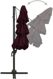 vidaXL 4-poziomowy parasol na aluminiowym słupku, bordowy, 3x3 m 313832 - Parasole ogrodowe - miniaturka - grafika 6