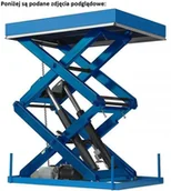 Stoły warsztatowe - 018 Podnośnik podest nożycowy udźwig 6200 kg wymiary platformy 4500x2600 mm wysokość podnoszenia min/max 300-800 mm moc 3,5kW) 01878556 78556-uniw - miniaturka - grafika 1