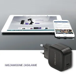 Qoltec ŁADOWARKA SIECIOWA USB TYP C, PD, 5V, 3A, 20W, CZARNA 2_361504 - Ładowarki do telefonów - miniaturka - grafika 6