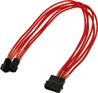 Kable komputerowe i do monitorów - Nanoxia Kabel zasilający 4Pin Molex - 2x3Pin 30cm red - 900300015 - miniaturka - grafika 1