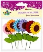 Dekoratorstwo - Titanum Filcowe kwiaty kolorowe o długości 80 mm 6 sztuk CRAFT-FUN 363481 6967 - miniaturka - grafika 1