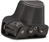 Akcesoria fotograficzne - MegaGear megagear "zawsze gotowa" Olympus skórzana torba na aparat  łatwy w instalacji, statyw i pracy w firmie obwodowej akcesoria  kompatybilny ze Olympus OM-D E-M10 III (14  42 MM), szary MG1348 - miniaturka - grafika 1